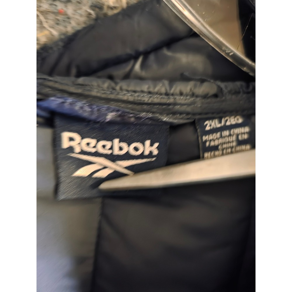 935 Reebok Men Navy Blue Hooded Puffer Jacket Quilted Full Zip Coat 2xl Rn127805 View 2